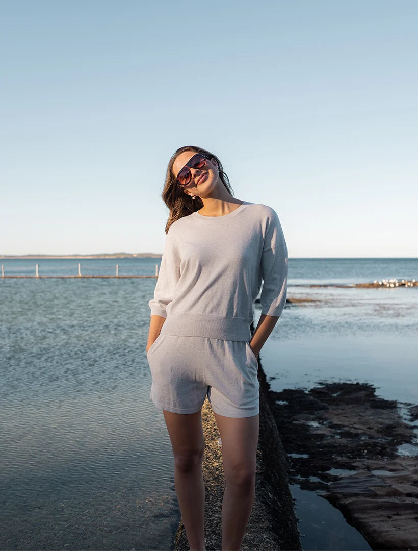 Tara Cotton Cashmere Knit Grey