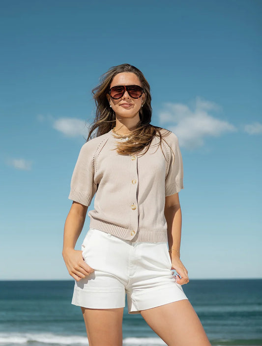 Maisy Knit Cardigan Sand
