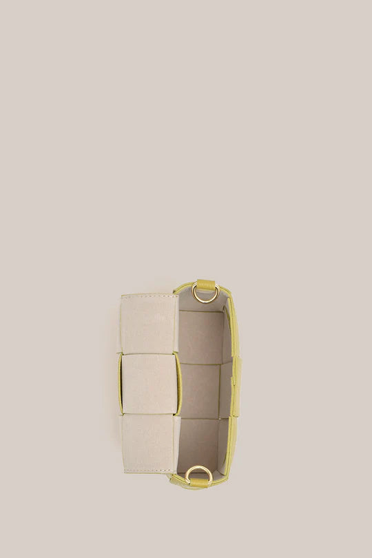 Margot Mini Pistachio Leather Woven Bag