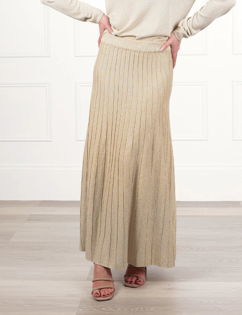 Sunray Sparkle Knit Skirt Gold