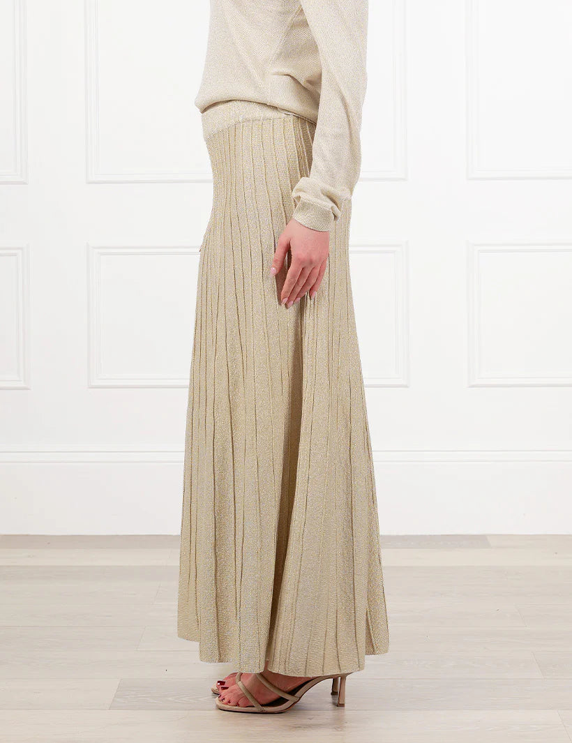 Sunray Sparkle Knit Skirt Gold