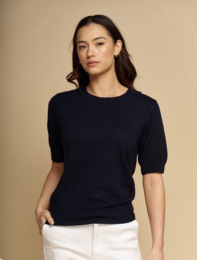 Melissa Cotton Cashmere Knit Blue Navy