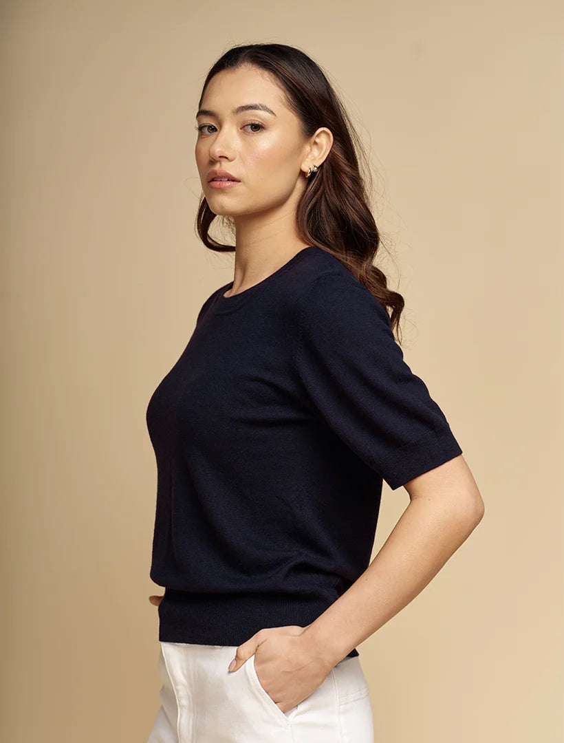 Melissa Cotton Cashmere Knit Blue Navy