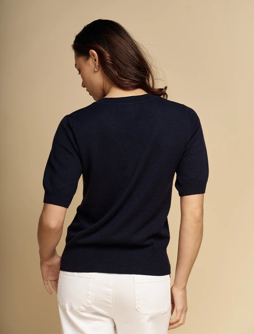 Melissa Cotton Cashmere Knit Blue Navy