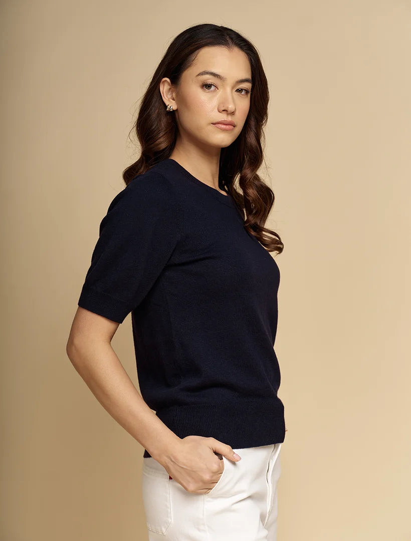 Melissa Cotton Cashmere Knit Blue Navy