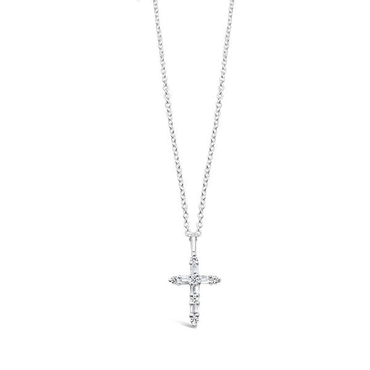 Sterling Silver Cubic Zirconia Cross Necklace