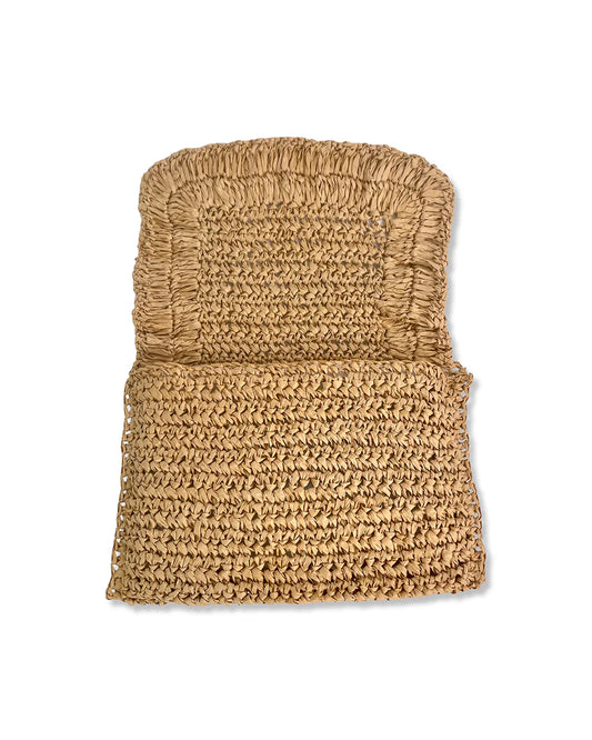 Natural Raffia Woven Clutch