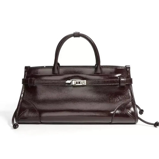 Oxford Cowhide Bag- Brown