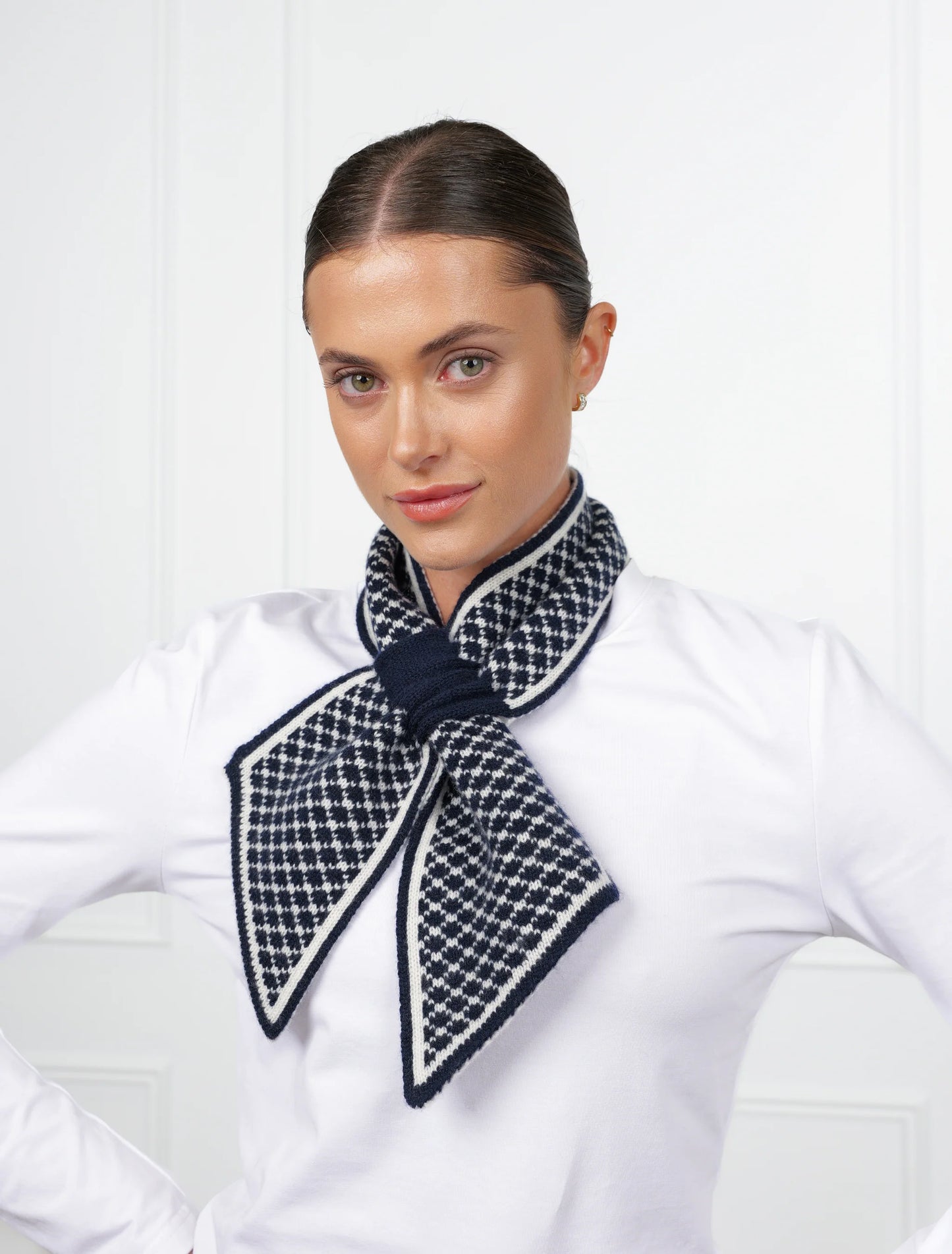 Louis Cashmere Twilly diamond Jaquard Navy
