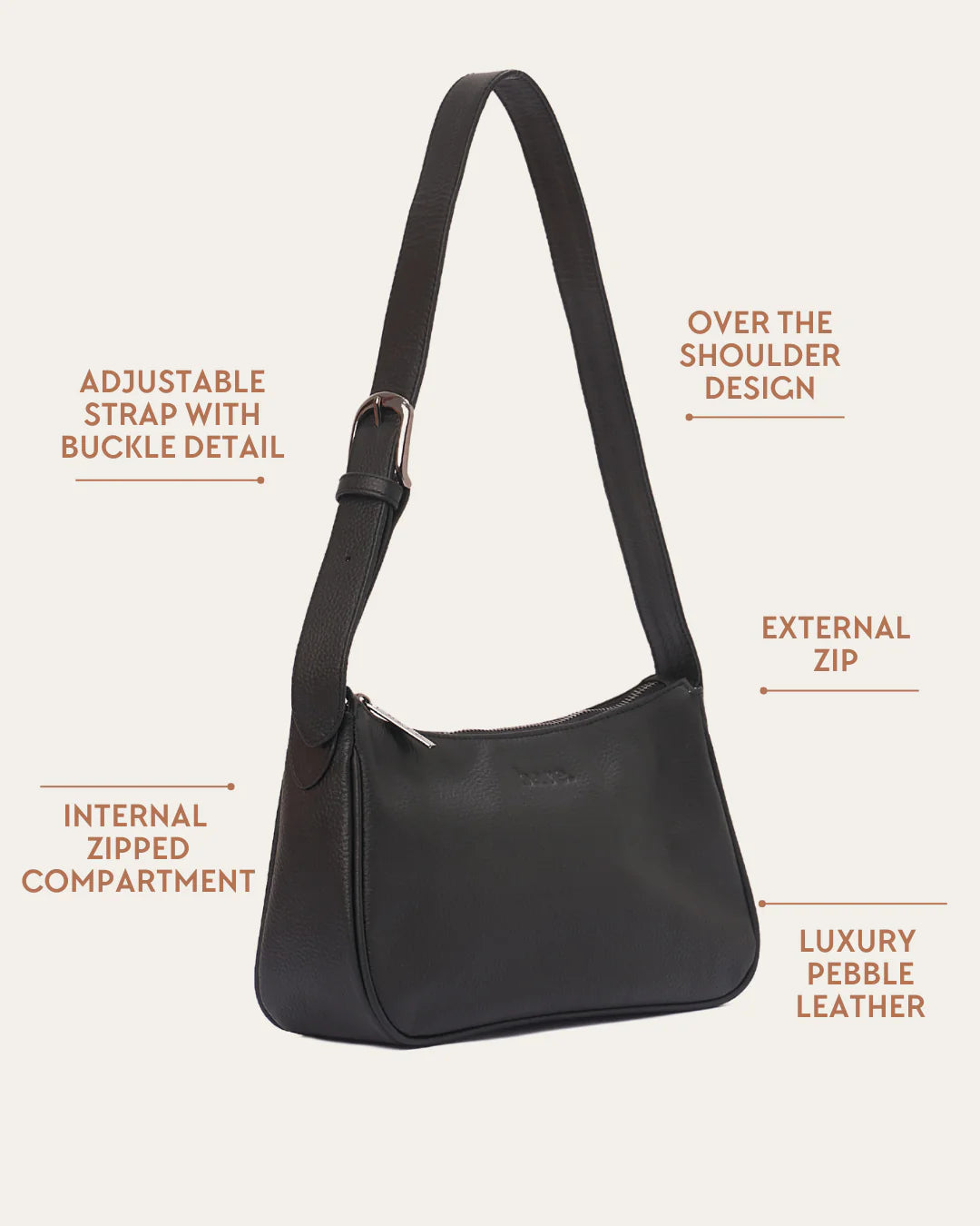 Goldie Bag - Black Pebble