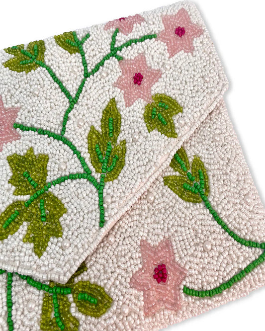 Petunia Beaded Clutch