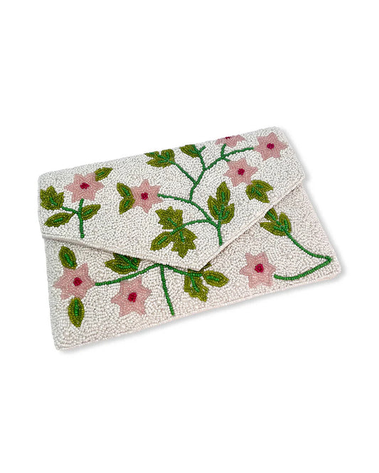 Petunia Beaded Clutch