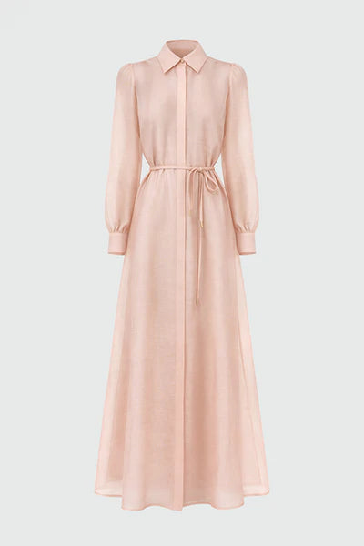 JULIE MAXI SHIRT DRESS - PINK