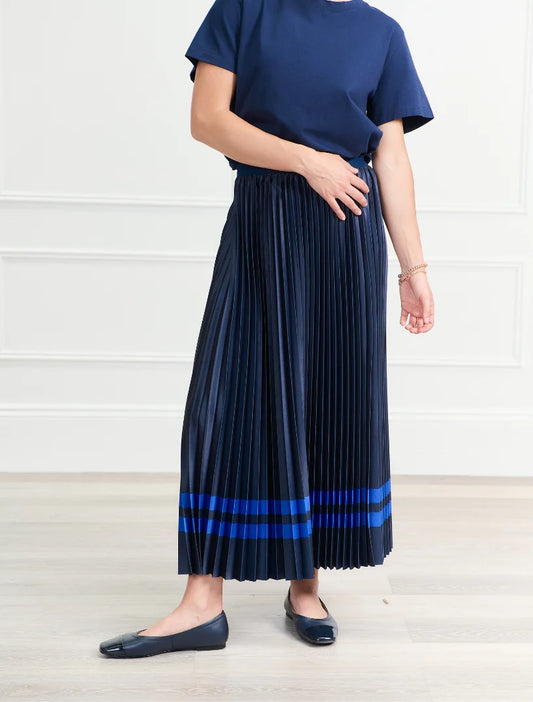 Royal Stripe Pleat Skirt