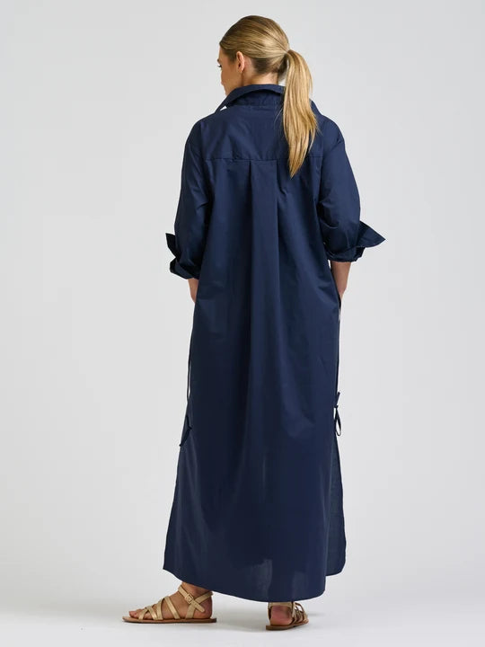Brooke Maxi Shirtdress - French Navy