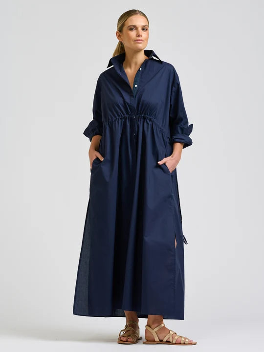 Brooke Maxi Shirtdress - French Navy