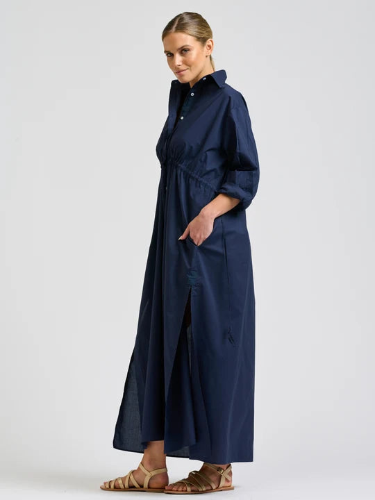 Brooke Maxi Shirtdress - French Navy