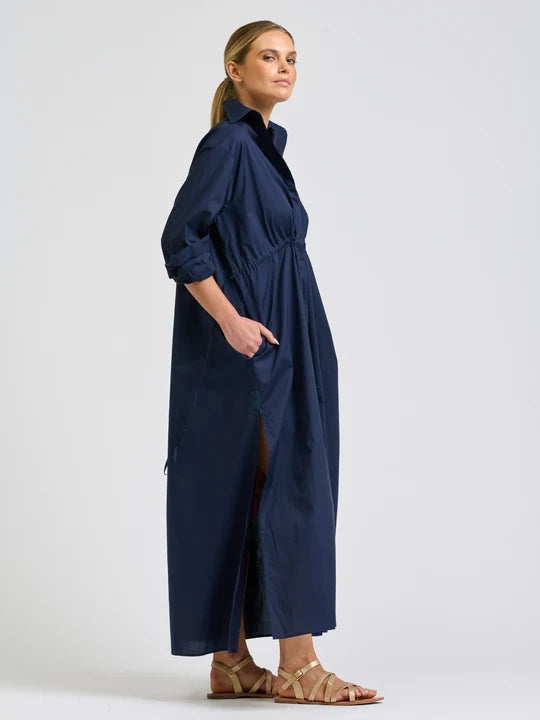 Brooke Maxi Shirtdress - French Navy