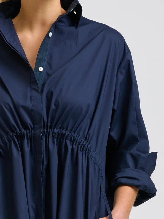 Brooke Maxi Shirtdress - French Navy