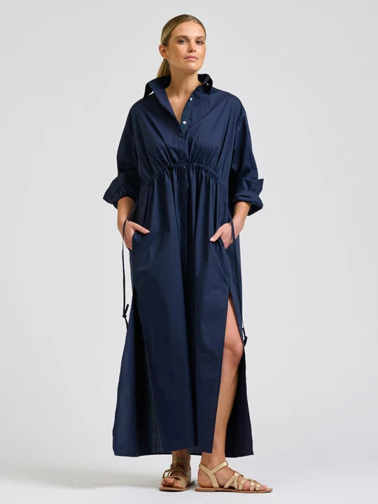 Brooke Maxi Shirtdress - French Navy