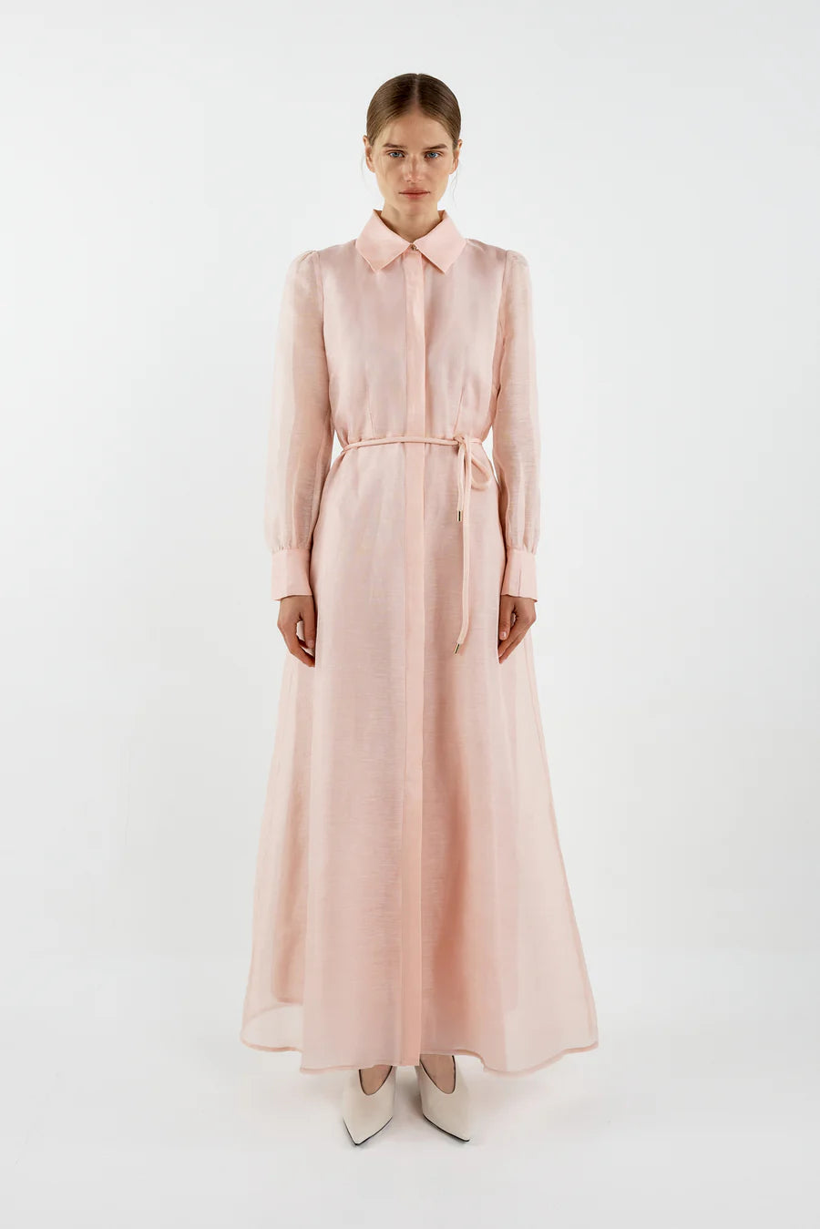 JULIE MAXI SHIRT DRESS - PINK