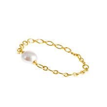 Load image into Gallery viewer, Carmen Gold Baroque Pearl Chain Bracelet
