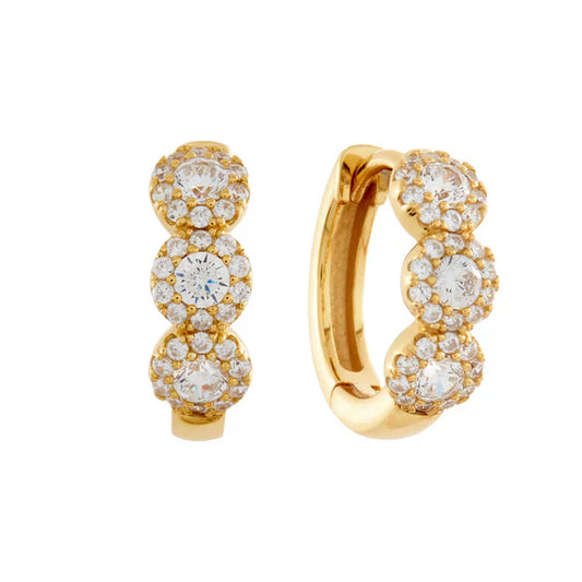 Blossom Hoops - Gold plated sterling silver