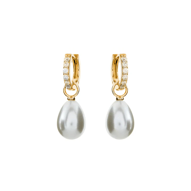 Bindi Baroque Pearl Gold Hoop Earrings