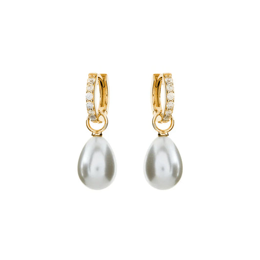 Bindi Baroque Pearl Gold Hoop Earrings