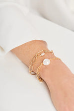 Load image into Gallery viewer, Carmen Gold Baroque Pearl Chain Bracelet
