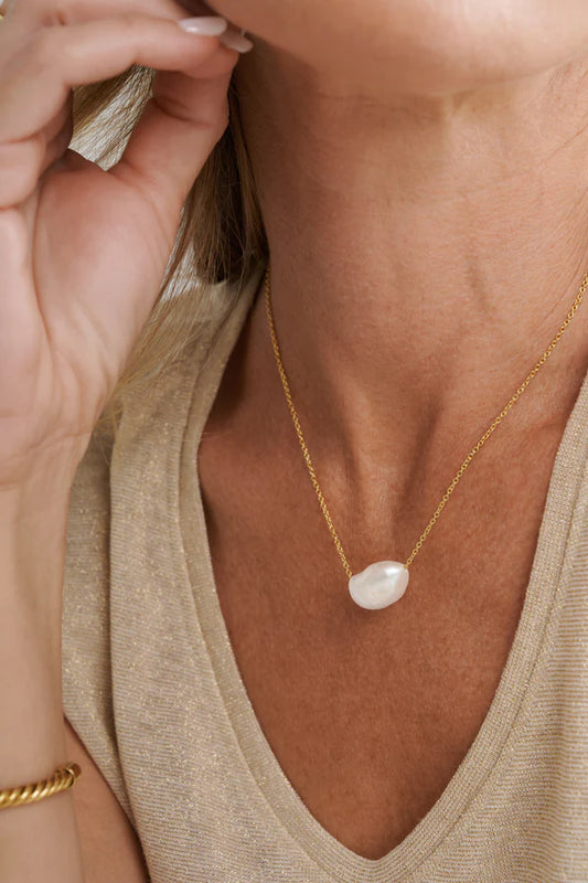 Wendy Gold Plate Keshi Freshwater Pearl Necklace