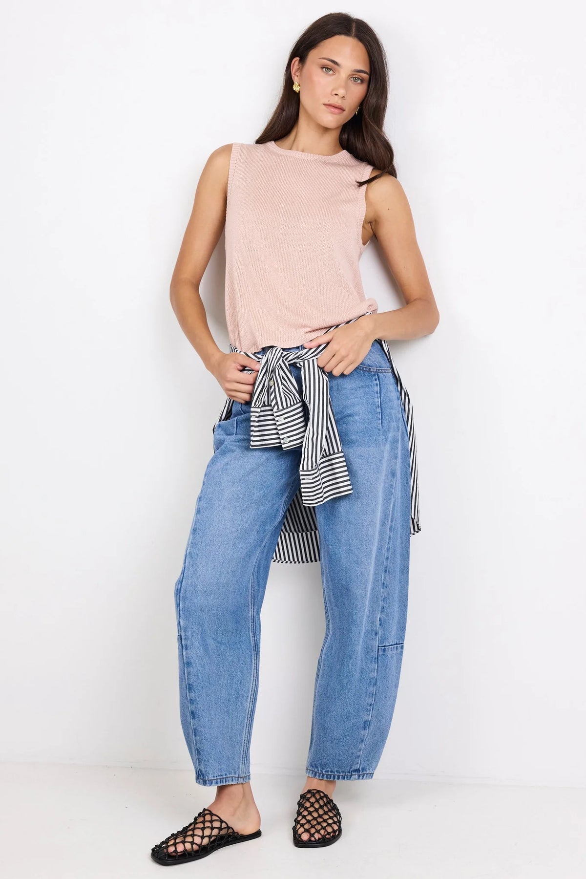 Salute Blush Relaxed Sleeveless Knit Top