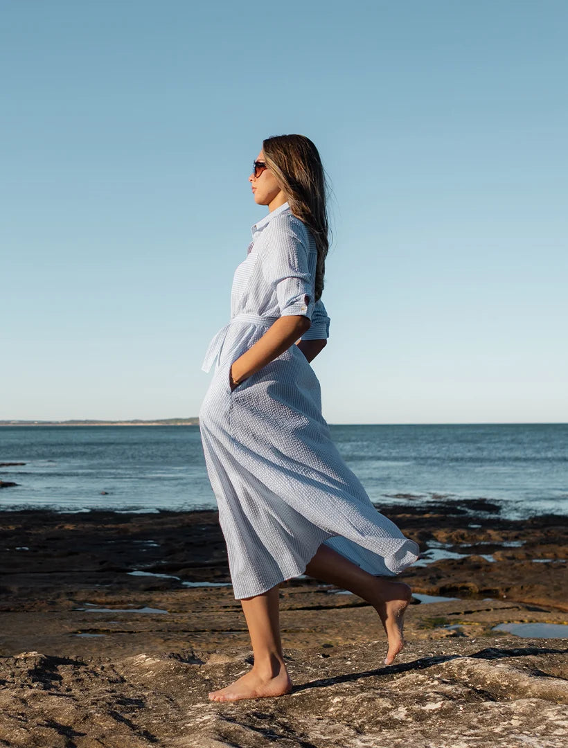 Sloane Striped Dress Sky
