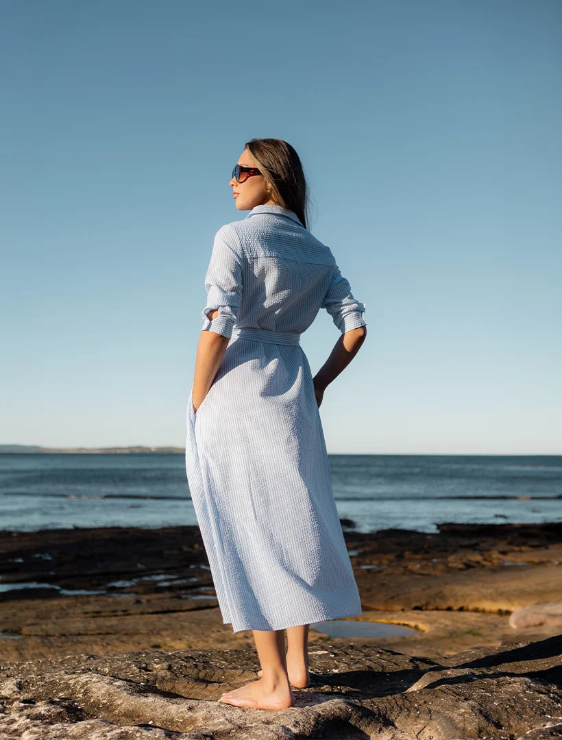 Sloane Striped Dress Sky