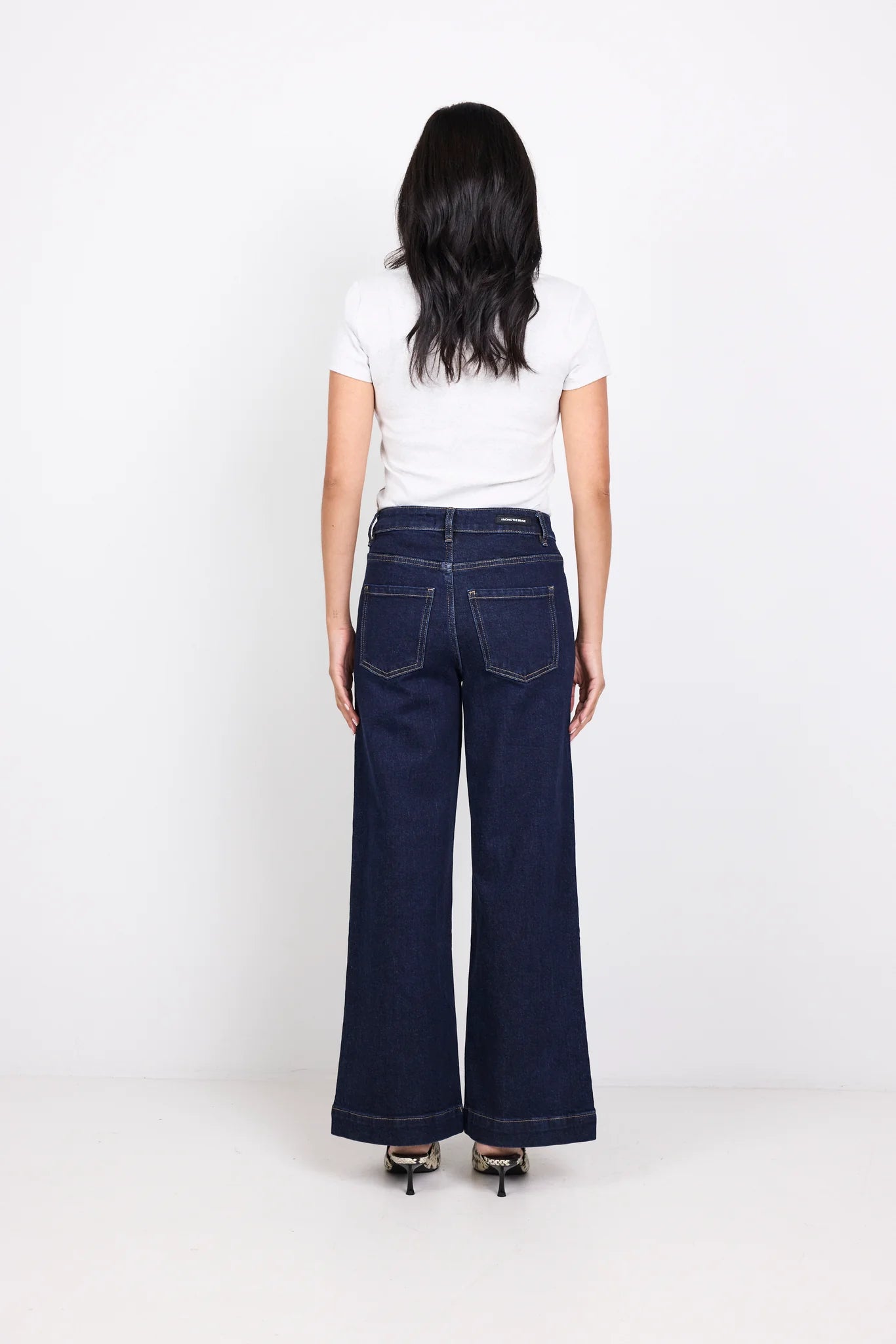 Zoey Indigo Petite High Rise Wide Leg Pocket Jean