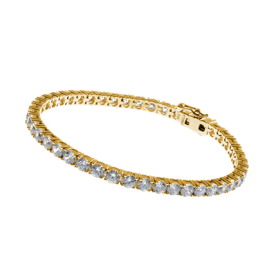 Trinity Gold Plate Claw Set Cubic Zirconia Bracelet