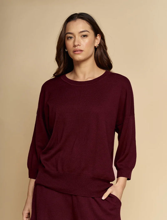 Tara Cotton Cashmere Knit Berry