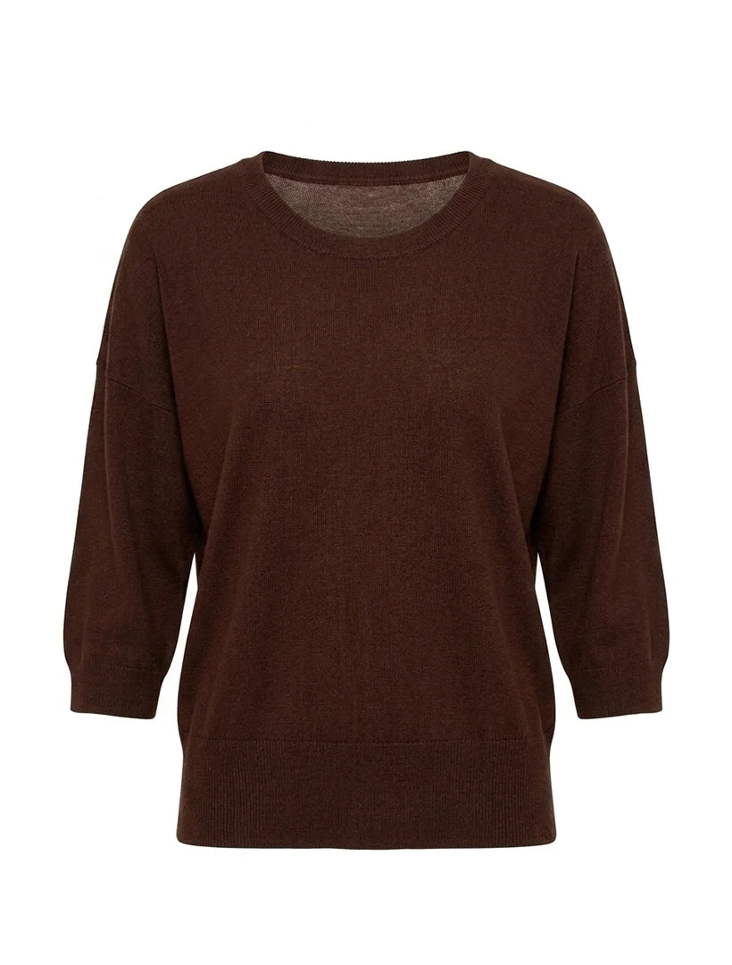 Tara Cotton Cashmere Knit Chocolate