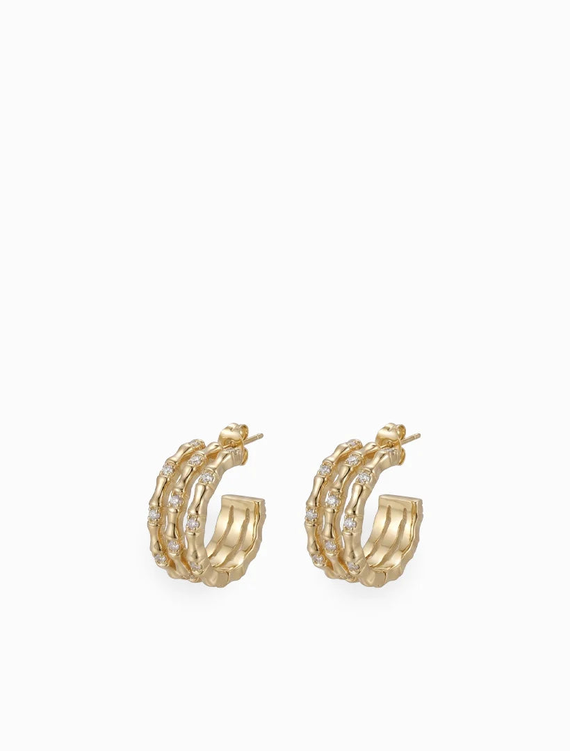 Three Row Hoops Gold