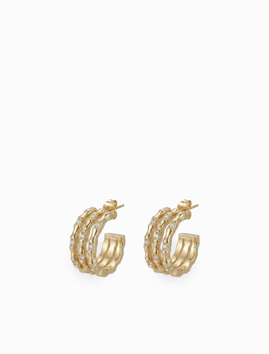 Three Row Hoops Gold