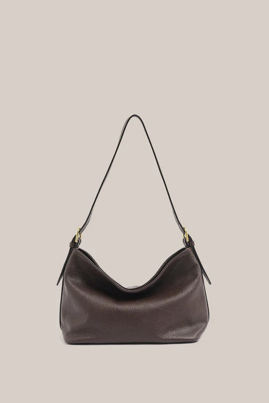 Eden Dark Chocolate Leather Shoulder Bag
