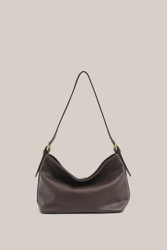 Eden Dark Chocolate Leather Shoulder Bag