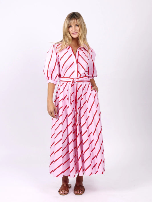 Bianca Dress - Pink Stripes
