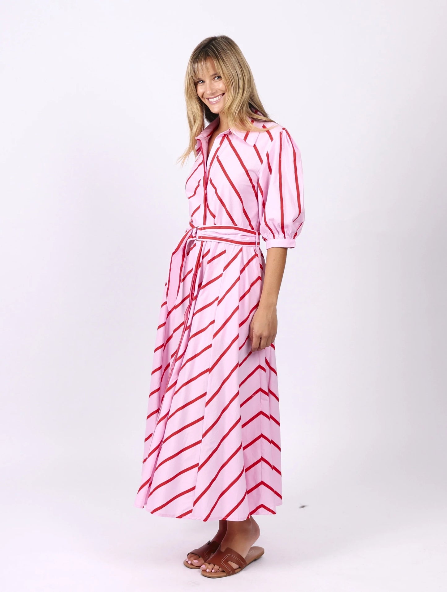 Bianca Dress - Pink Stripes
