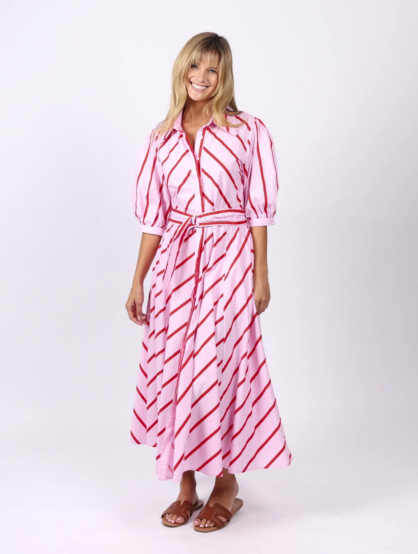 Bianca Dress - Pink Stripes