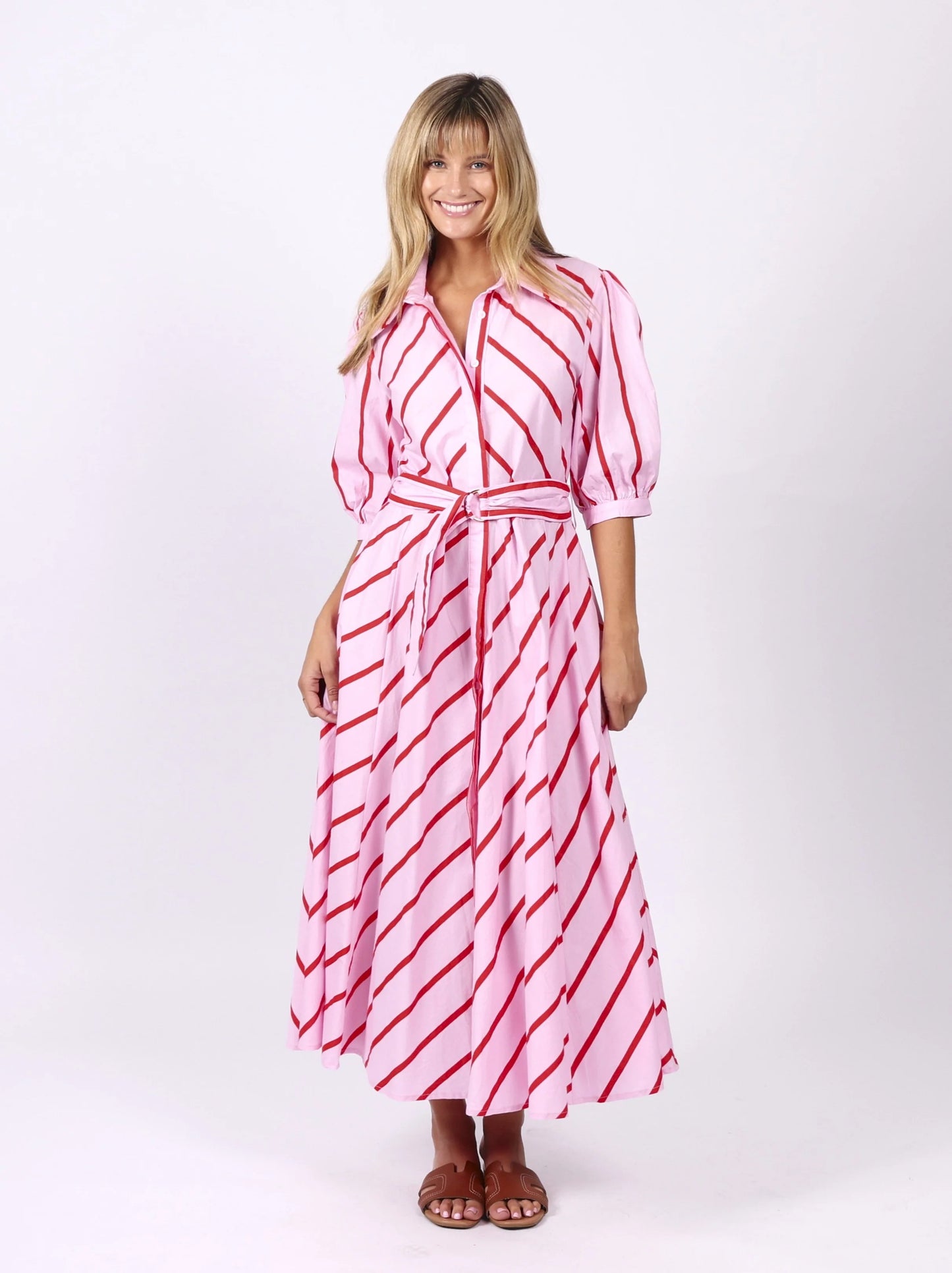 Bianca Dress - Pink Stripes