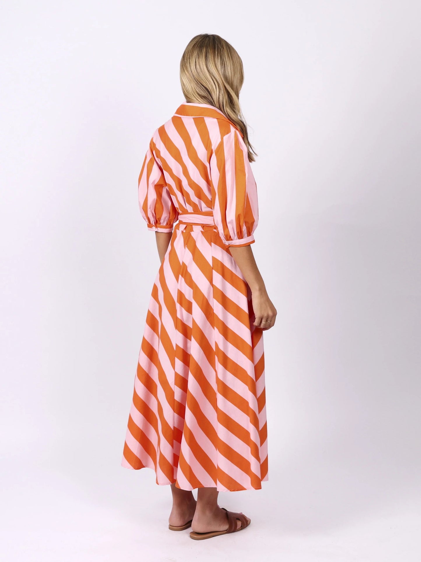 Bianca Dress - Orange Stripes