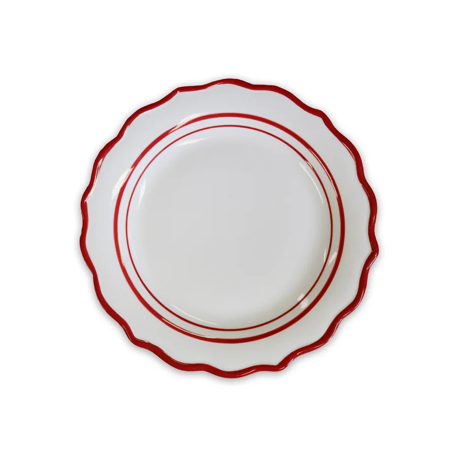 Belle White/Red Handpainted Side Plate