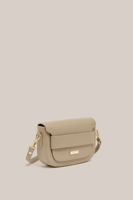 Zoe Beige Crossbody Saddle Bag