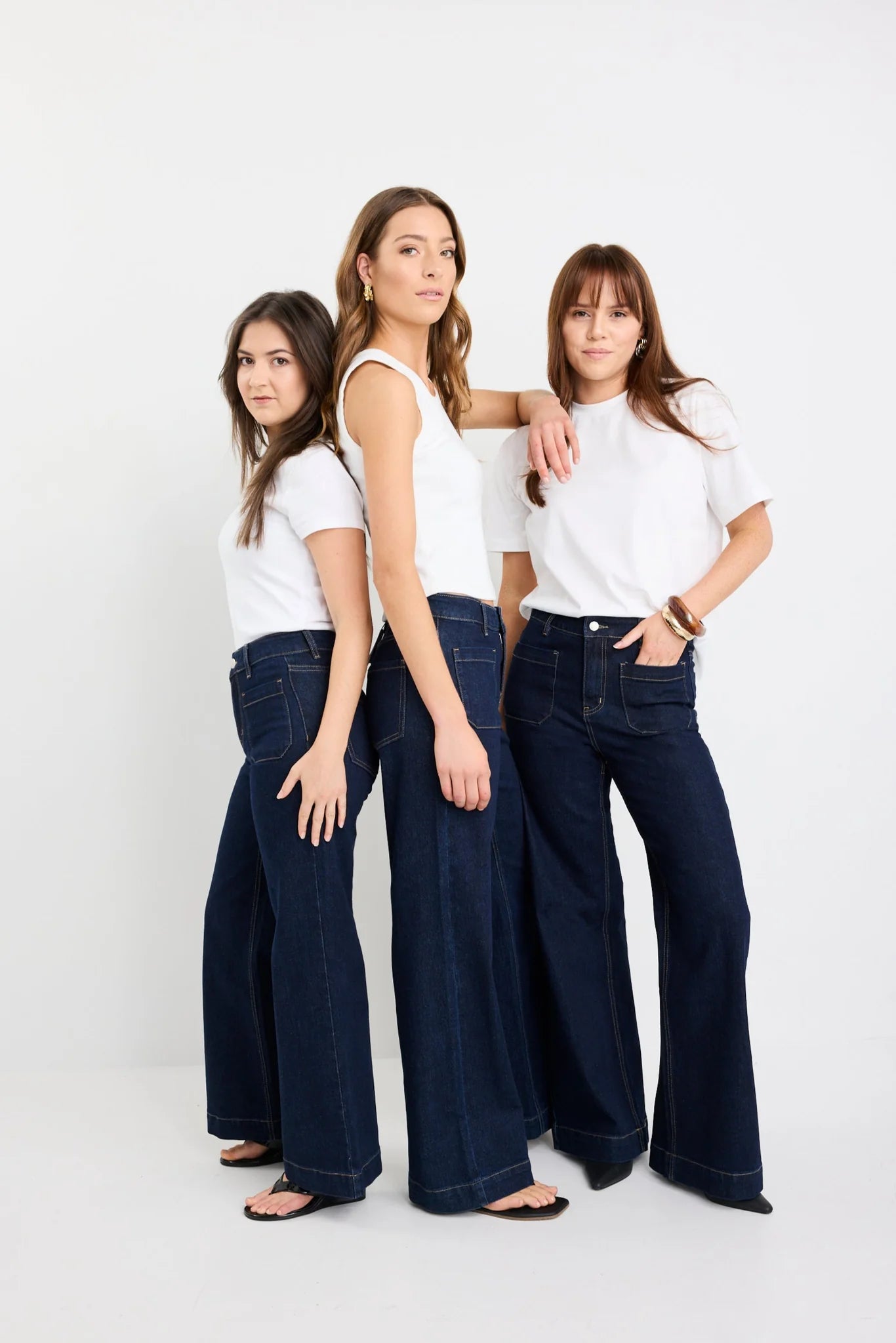 Zoey Indigo Petite High Rise Wide Leg Pocket Jean